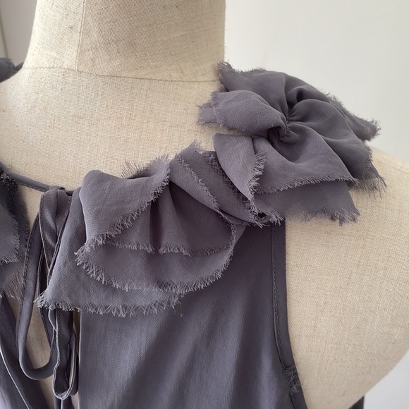 Topshop Tall - Teal Green Elegant Evening Dress with Ruffles AU 12 - Picture 12 of 15